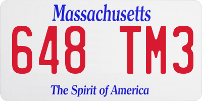 MA license plate 648TM3
