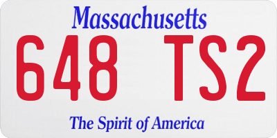 MA license plate 648TS2