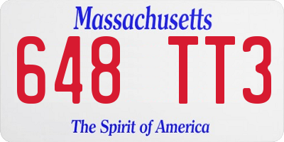 MA license plate 648TT3