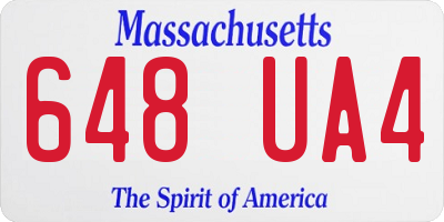 MA license plate 648UA4