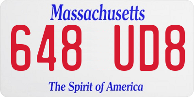 MA license plate 648UD8