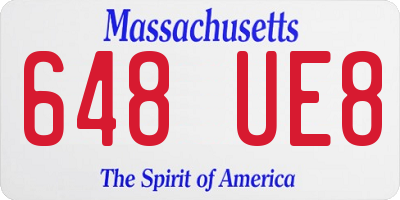 MA license plate 648UE8