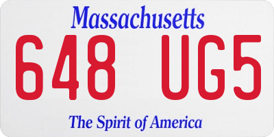 MA license plate 648UG5