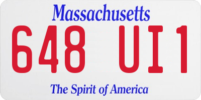 MA license plate 648UI1