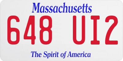 MA license plate 648UI2