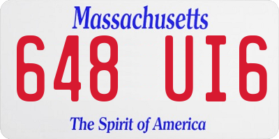 MA license plate 648UI6
