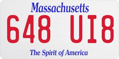 MA license plate 648UI8