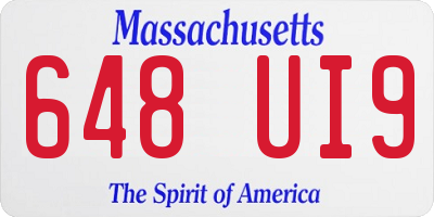 MA license plate 648UI9