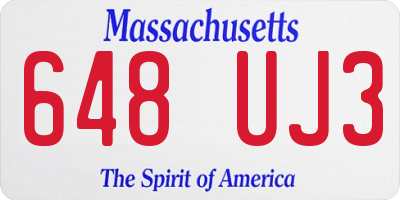 MA license plate 648UJ3