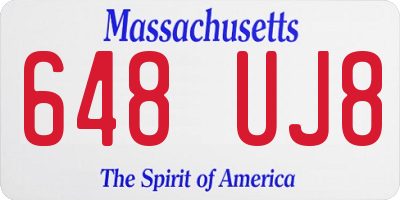 MA license plate 648UJ8