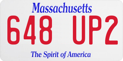 MA license plate 648UP2