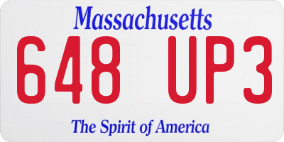 MA license plate 648UP3
