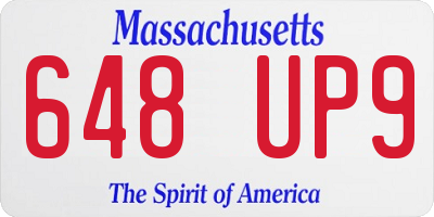 MA license plate 648UP9