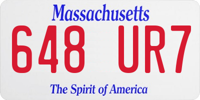 MA license plate 648UR7