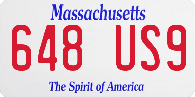 MA license plate 648US9