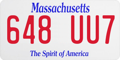 MA license plate 648UU7