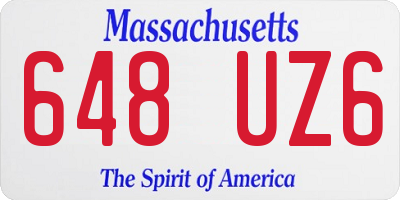 MA license plate 648UZ6