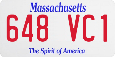 MA license plate 648VC1