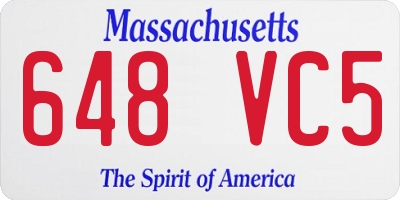 MA license plate 648VC5