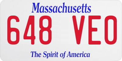 MA license plate 648VE0