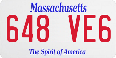 MA license plate 648VE6