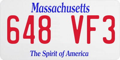 MA license plate 648VF3