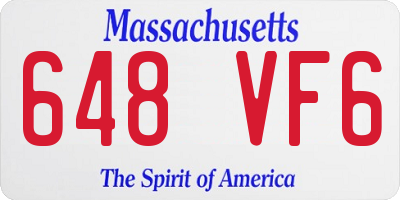 MA license plate 648VF6