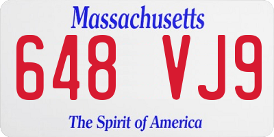 MA license plate 648VJ9