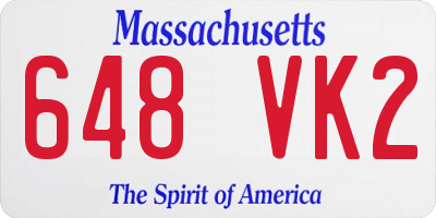 MA license plate 648VK2
