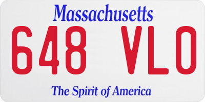 MA license plate 648VL0