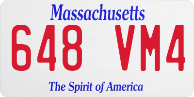 MA license plate 648VM4