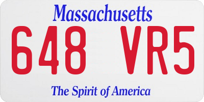 MA license plate 648VR5