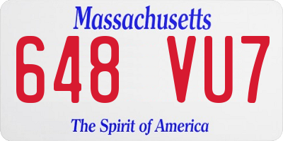 MA license plate 648VU7