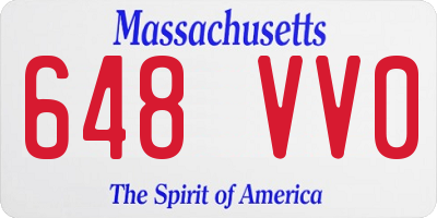 MA license plate 648VV0