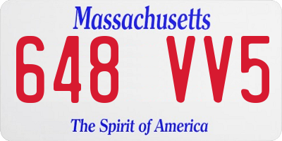 MA license plate 648VV5