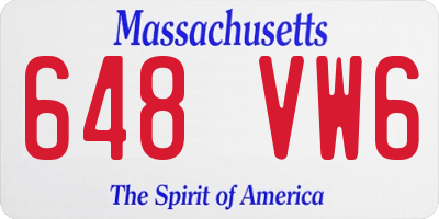 MA license plate 648VW6
