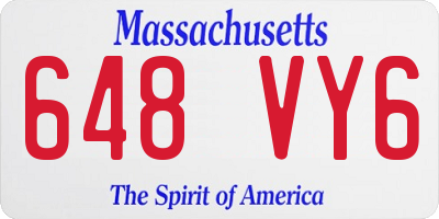 MA license plate 648VY6
