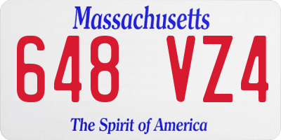 MA license plate 648VZ4