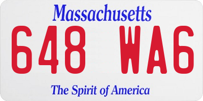 MA license plate 648WA6
