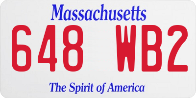 MA license plate 648WB2