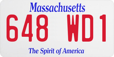 MA license plate 648WD1