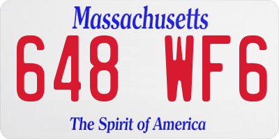 MA license plate 648WF6
