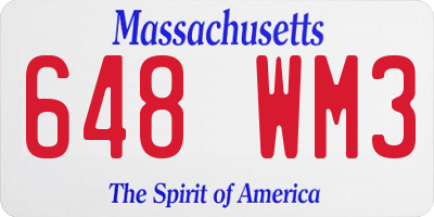 MA license plate 648WM3