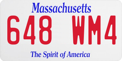 MA license plate 648WM4