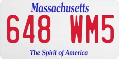 MA license plate 648WM5