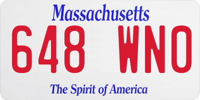 MA license plate 648WN0