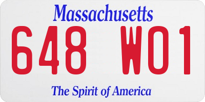 MA license plate 648WO1