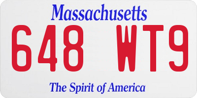 MA license plate 648WT9