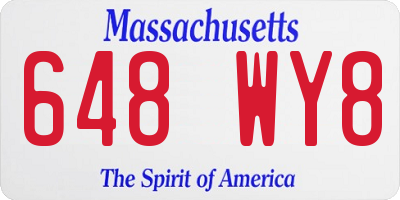 MA license plate 648WY8