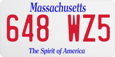 MA license plate 648WZ5